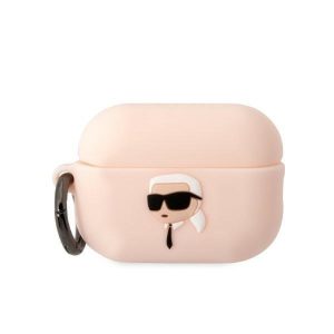 Karl Lagerfeld Airpods Pro 2 Silicone Karl Head 3D (KLAP2RUNIKP) tok, rózsaszín