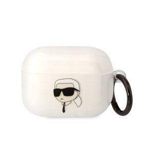 Karl Lagerfeld 3D Logo NFT Karl Head TPU Case AirPods Pro (KLAPHNIKTCT) tok, fehér