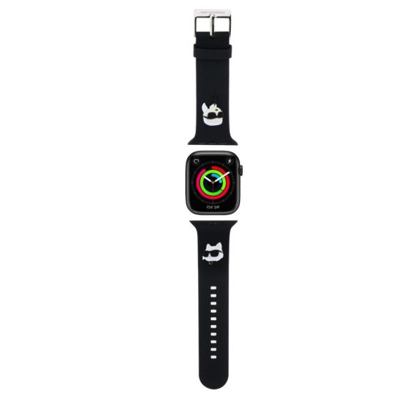 Karl Lagerfeld Karl and Choupette Head NFT Watch Strap (KLAWLSLKCNK) Apple Watch 42/44/45/49 mm szilikon óraszíj, fekete