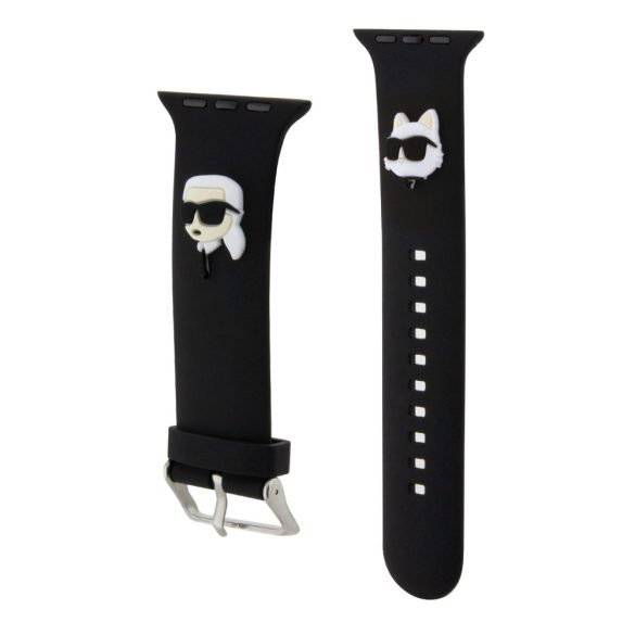 Karl Lagerfeld Karl and Choupette Head NFT Watch Strap (KLAWMSLKCNK) Apple Watch 38/40/41 mm szilikon óraszíj, fekete