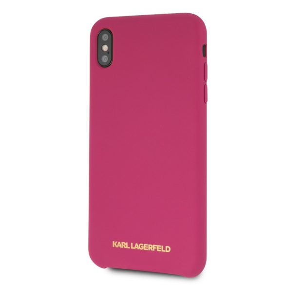 Karl Lagerfeld iPhone Xs Max Silicone Case Soft Touch (KLHCI65SLROG) hátlap, tok, rózsaszín