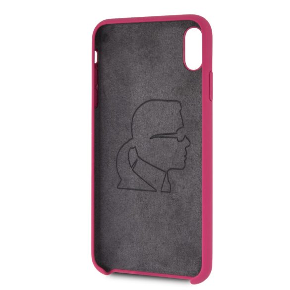 Karl Lagerfeld iPhone Xs Max Silicone Case Soft Touch (KLHCI65SLROG) hátlap, tok, rózsaszín