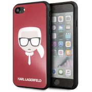   Karl Lagerfeld Iconic Karl"s Head iPhone 6/6S/7/8/SE (2020) (KLHCI8DLHRE) hátlap, tok, piros