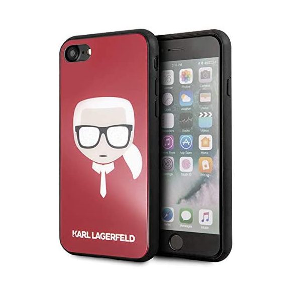 Karl Lagerfeld Iconic Karl"s Head iPhone 6/6S/7/8/SE (2020) (KLHCI8DLHRE) hátlap, tok, piros