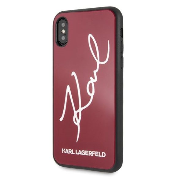 Karl Lagerfeld Hard Case Glitter Signature iPhone 6/6S/7/8/SE (2020) (KLHCI8DLKSRE) hátlap, tok, piros