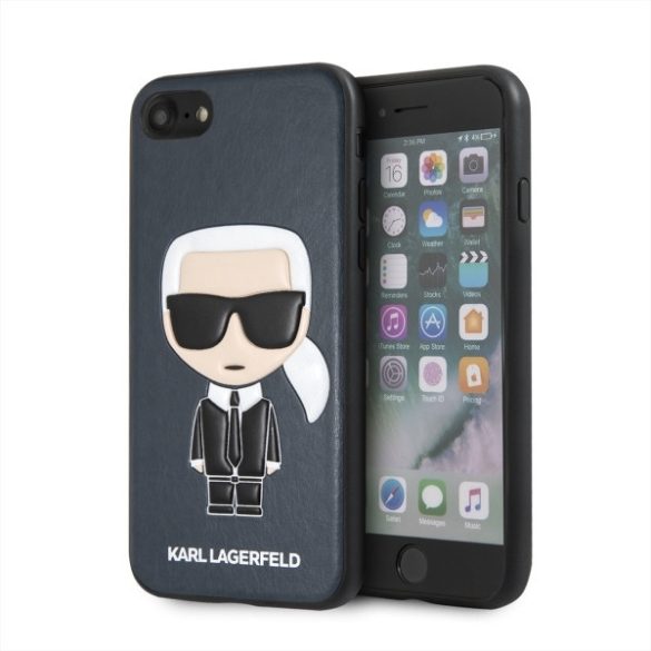 Karl Lagerfeld iPhone 7/8 Embossed Cover (KLHCI8IKPUBL) hátlap, tok, sötétkék