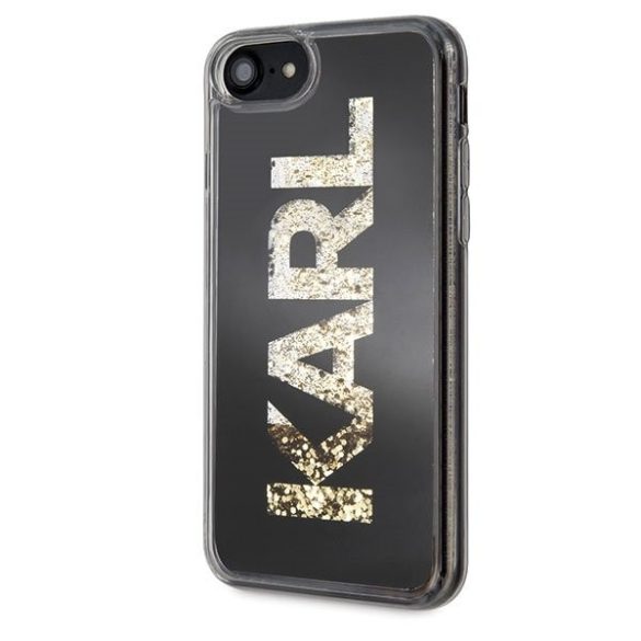 Karl Lagerfeld Karl Logo Glitter iPhone 6/6S/7/8/SE (2020) (KLHCI8KAGBK) hátlap, tok, fekete