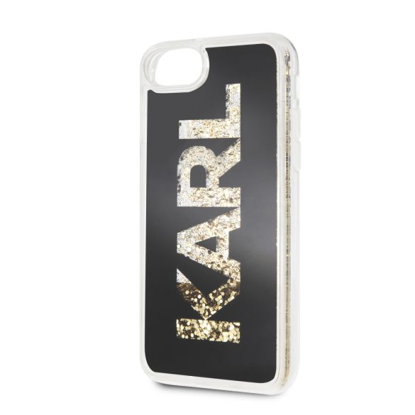 Karl Lagerfeld Karl Logo Glitter iPhone 6/6S/7/8/SE (2020) (KLHCI8KAGBK) hátlap, tok, fekete