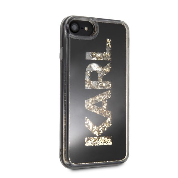 Karl Lagerfeld Karl Logo Glitter iPhone 6/6S/7/8/SE (2020) (KLHCI8KAGBK) hátlap, tok, fekete