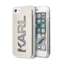   Karl Lagerfeld iPhone 7/8/SE (2020) Karl Logo Glitter Mirror hátlap, tok, ezüst