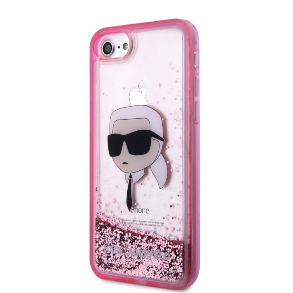 Karl Lagerfeld iPhone 7/8/SE (2020/2022) Glitter Karl Head (KLHCI8LNKHCP) hátlap, tok, rózsaszín