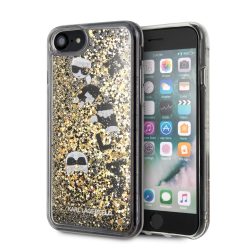   Karl Lagerfeld iPhone 7/8/SE (2020) Floating Charms Liquid Glitter Iconic (KLHCI8ROGO) hátlap, tok, arany