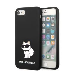   Karl Lagerfeld iPhone 7/8/SE (2020/2022) Silicone Choupette (KLHCI8SNCHBCK) hátlap, tok, fekete