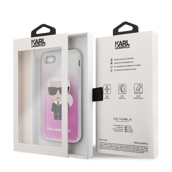 Karl Lagerfeld iPhone 7/8/SE (2020) Ikonik Full Body (KLHCI8TRDFKPI) hátlap, tok, rózsaszín