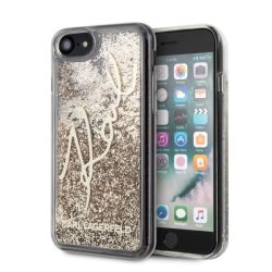   Karl Lagerfeld iPhone 7/8/SE (2020) Liquid Glitter Signature (KLHCI8TRKSGO) hátlap, tok, arany