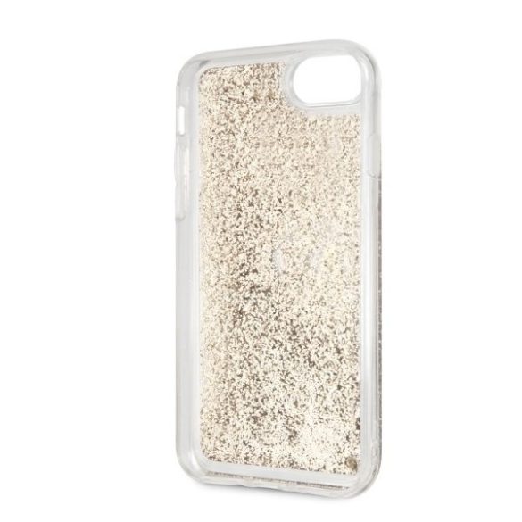 Karl Lagerfeld iPhone 7/8/SE (2020) Liquid Glitter Signature (KLHCI8TRKSGO) hátlap, tok, arany