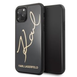   Karl Lagerfeld iPhone 11 Pro Hard Case Glitter Signature hátlap, tok, fekete