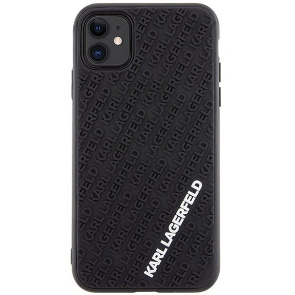 Karl Lagerfeld iPhone 11/XR 3D Rubber Multi Logo (KLHCN613DMKRLK) hátlap, tok, fekete