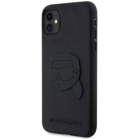 Karl Lagerfeld iPhone 11/Xr Rubber Karl Head 3D (KLHCN613DRKNK) hátlap, tok, fekete