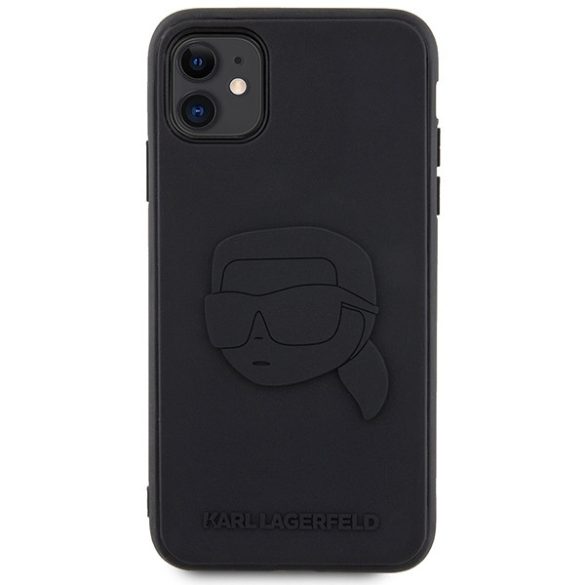 Karl Lagerfeld iPhone 11/Xr Rubber Karl Head 3D (KLHCN613DRKNK) hátlap, tok, fekete