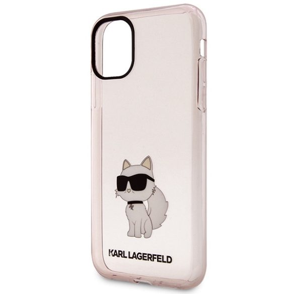 Karl Lagerfeld iPhone 11/XR Ikonik Choupette (KLHCN61HNCHTCP) hátlap, tok, rózsaszín