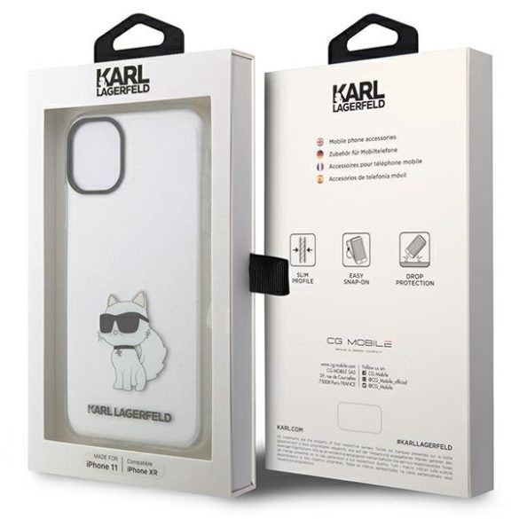 Karl Lagerfeld iPhone 11/Xr Ikonik Choupette (KLHCN61HNCHTCT) hátlap, tok, átlátszó