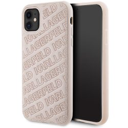   Karl Lagerfeld iPhone 11/XR Quilted K Pattern (KLHCN61PQKPMP) hátlap, tok, rózsaszín
