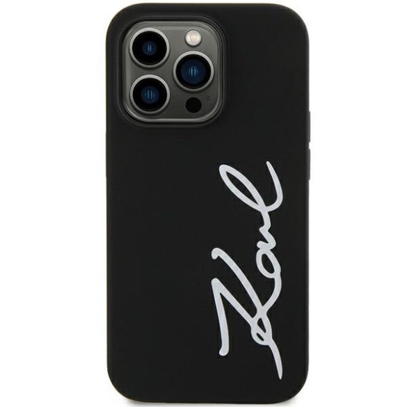 Karl Lagerfeld iPhone 11/Xr Silicone Signature (KLHCN61SKSVGK) hátlap, tok, fekete