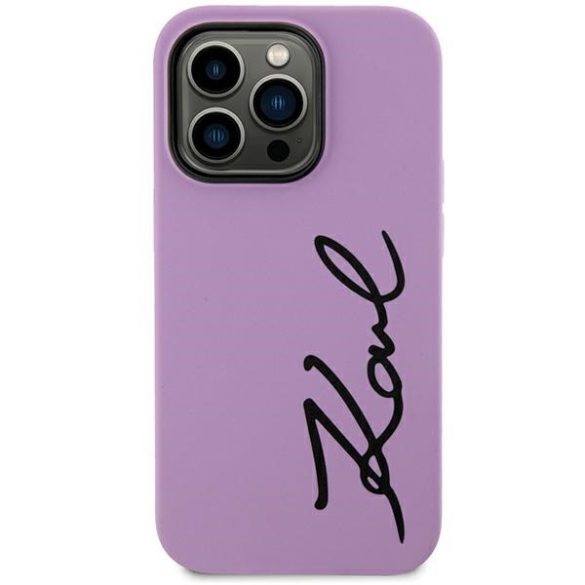 Karl Lagerfeld iPhone 11/Xr Silicone Signature (KLHCN61SKSVGU) hátlap, tok, lila