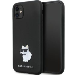   Karl Lagerfeld iPhone 11/XR Silicone C Metal Pin (KLHCN61SMHCNPK) hátlap, tok, fekete