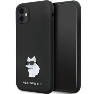 Karl Lagerfeld iPhone 11/XR Silicone C Metal Pin (KLHCN61SMHCNPK) hátlap, tok, fekete