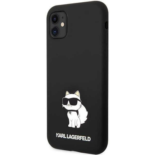 Karl Lagerfeld iPhone 11 Silicone Choupette (KLHCN61SNCHBCK) hátlap, tok, fekete