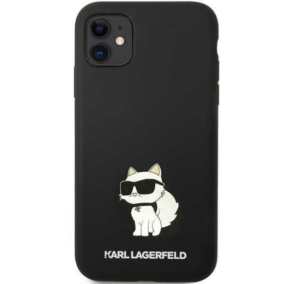 Karl Lagerfeld iPhone 11 Silicone Choupette (KLHCN61SNCHBCK) hátlap, tok, fekete