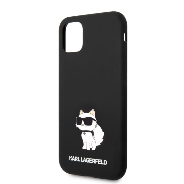 Karl Lagerfeld iPhone 11 Silicone Choupette (KLHCN61SNCHBCK) hátlap, tok, fekete