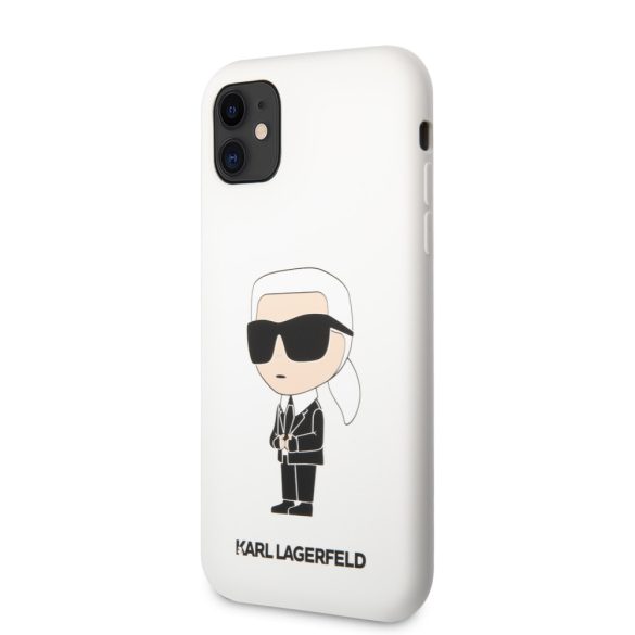 Karl Lagerfeld iPhone 11 Liquid Silicone Iconic (KLHCN61SNIKBCH) hátlap, tok, fehér