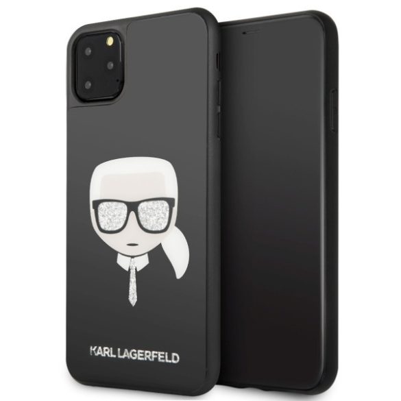 Karl Lagerfeld iPhone 11 Pro Max Layers Glitter Iconic (KLHCN65DLHBK) hátlap, tok, fekete