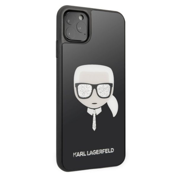 Karl Lagerfeld iPhone 11 Pro Max Layers Glitter Iconic (KLHCN65DLHBK) hátlap, tok, fekete