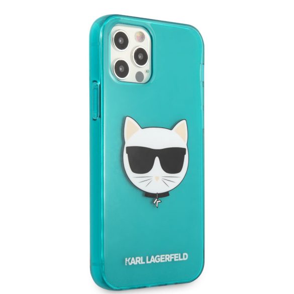 Karl Lagerfeld iPhone 12 Pro Max Choupette Head (KLHCP12LCHTRB) hátlap, tok, türkiszkék 