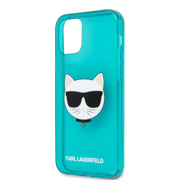 Karl Lagerfeld iPhone 12 Pro Max Choupette Head (KLHCP12LCHTRB) hátlap, tok, türkiszkék
