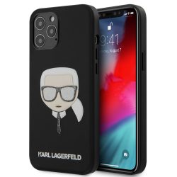   Karl Lagerfeld iPhone 12 Pro Max Layers Glitter Iconic (KLHCP12LGLBK) hátlap, tok, fekete