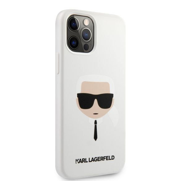 Karl Lagerfeld iPhone 12 Pro Max Silicone Karl's Head (KLHCP12LSLKHWH) hátlap, tok, fehér