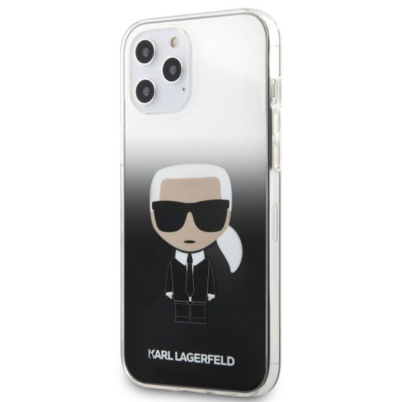 Karl Lagerfeld iPhone 12 Pro Max Ikonik Full Body (KLHCP12LTRDFKBK) hátlap, tok, fekete