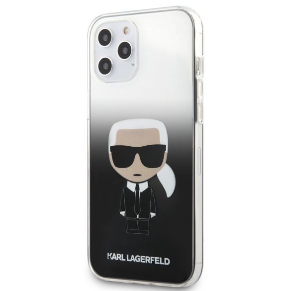 Karl Lagerfeld iPhone 12 Pro Max Ikonik Full Body (KLHCP12LTRDFKBK) hátlap, tok, fekete