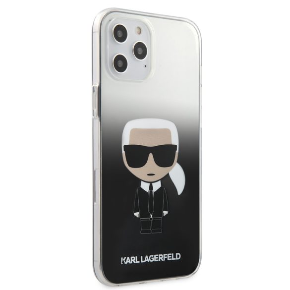 Karl Lagerfeld iPhone 12 Pro Max Ikonik Full Body (KLHCP12LTRDFKBK) hátlap, tok, fekete