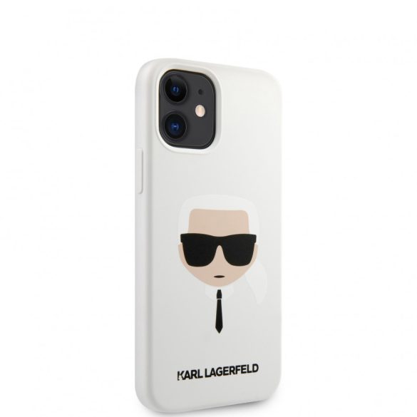 Karl Lagerfeld iPhone 12 Mini Silicone Karl's Head (KLHCP12SSLKHWH) hátlap, tok, fehér