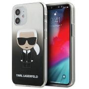   Karl Lagerfeld iPhone 12 Mini Ikonik Full Body (KLHCP12STRDFKBK) hátlap, tok, fekete