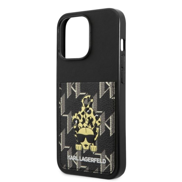 Karl Lagerfeld iPhone 13 Pro Karlimals Cardslot (KLHCP13LCANCNK) hátlap, tok, fekete