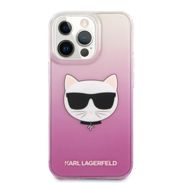 Karl Lagerfeld iPhone 13 Pro Choupette Head Glitter (KLHCP13LCTRP) hátlap, tok, rózsaszín