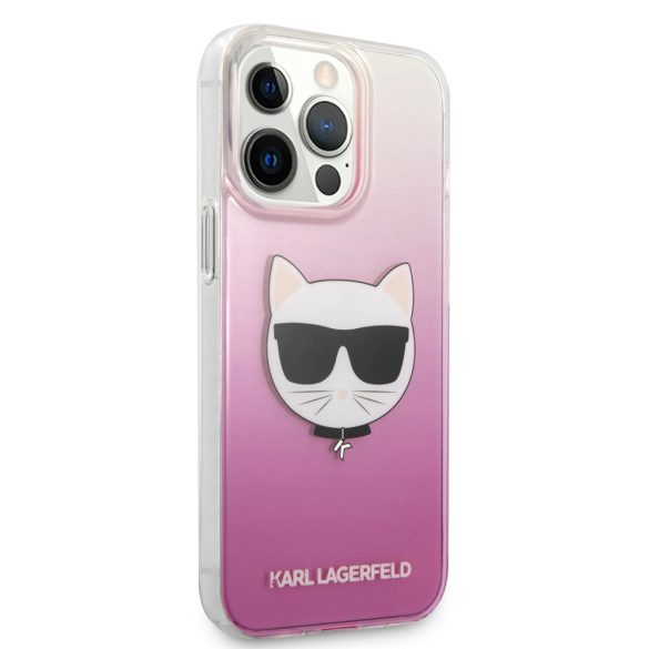 Karl Lagerfeld iPhone 13 Pro Choupette Head Glitter (KLHCP13LCTRP) hátlap, tok, rózsaszín