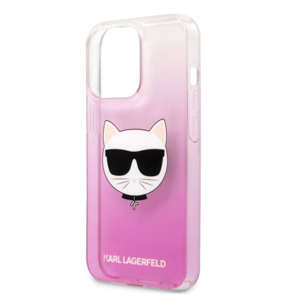 Karl Lagerfeld iPhone 13 Pro Choupette Head Glitter (KLHCP13LCTRP) hátlap, tok, rózsaszín